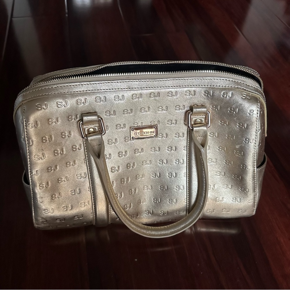 St John Knits metallic gold handbag
